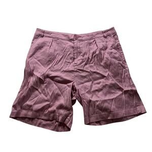 NWT NYDJ Pink Linen High Rise 8 Inch Inseam Shorts Wmns 10 Preppy Comfort Modest